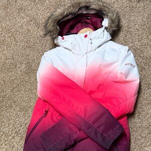 Roxy Pink and White Ombre Ski Jacket